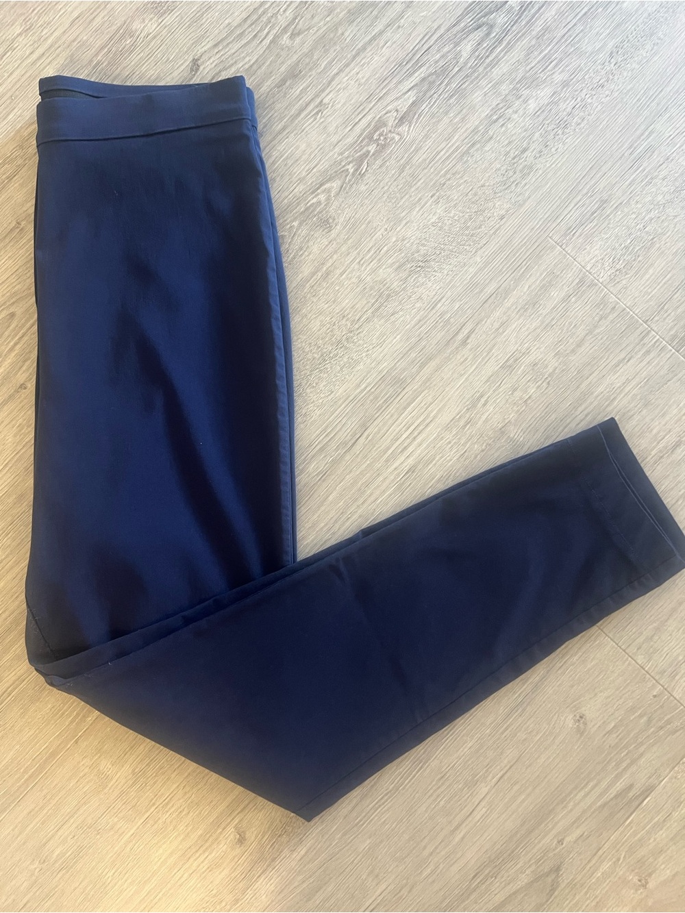 Atmos&Here Navy Slim Leg Pull-On Pants | Quiet Luxury Workwear Career Pants